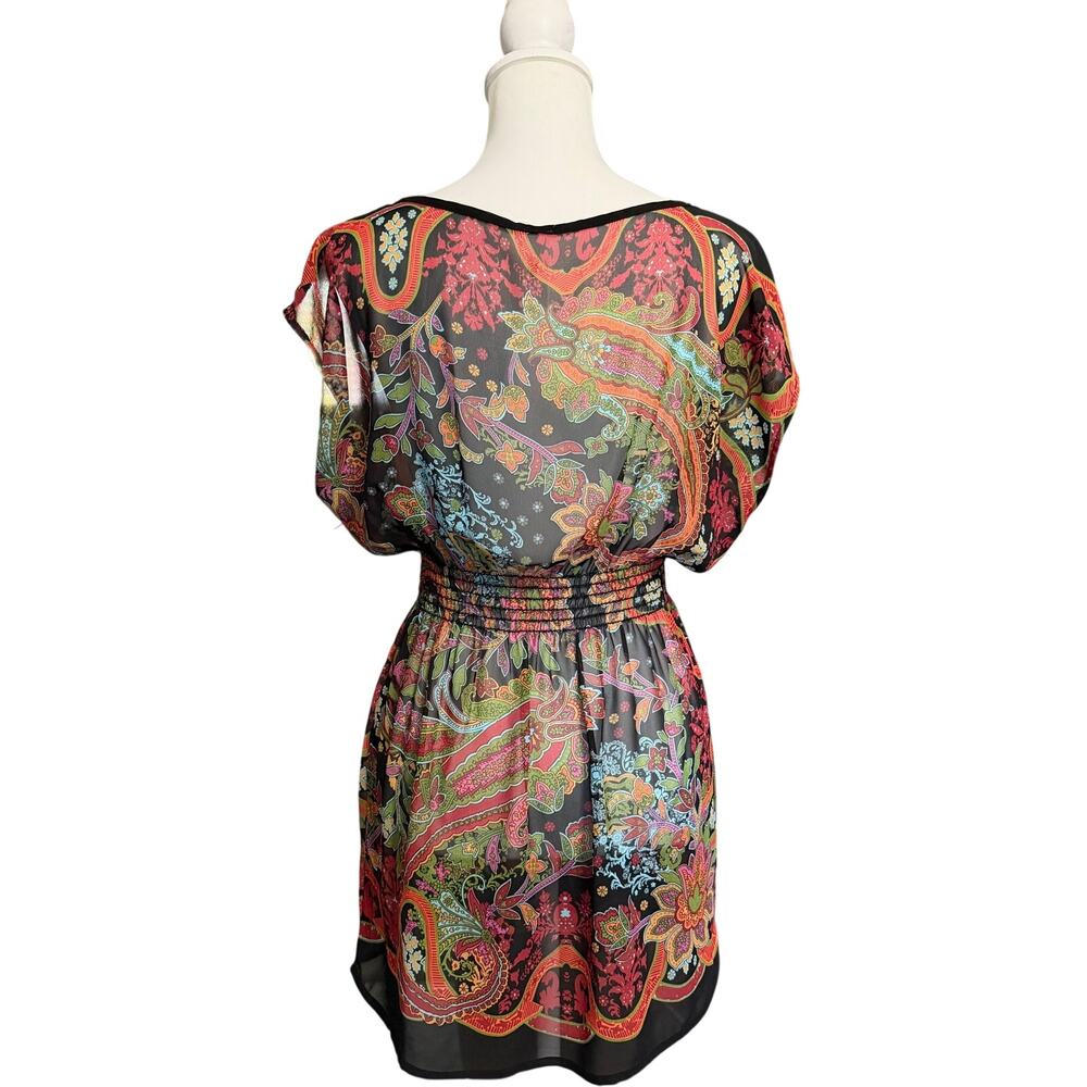 Vintage Y2K Culture Sheer Paisley Long Top Size Large - Picture 2 of 5